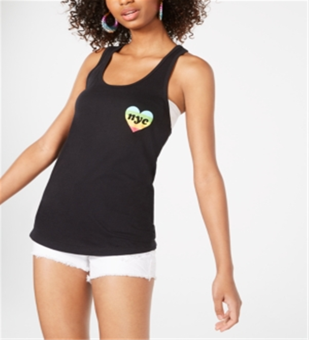 Camiseta regata Love Tribe Junior's Nyc Pride Graphic preta, tamanho M