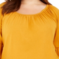 Blusa feminina estilo boho com manga sino e estampa camponesa Michael Kors, amarela, tamanho 1X