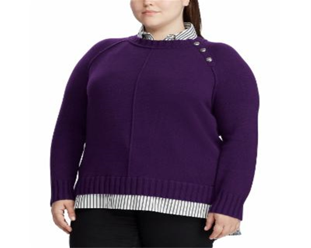 Camisa Ralph Lauren Plus Feminina Roxa Tamanho 3X