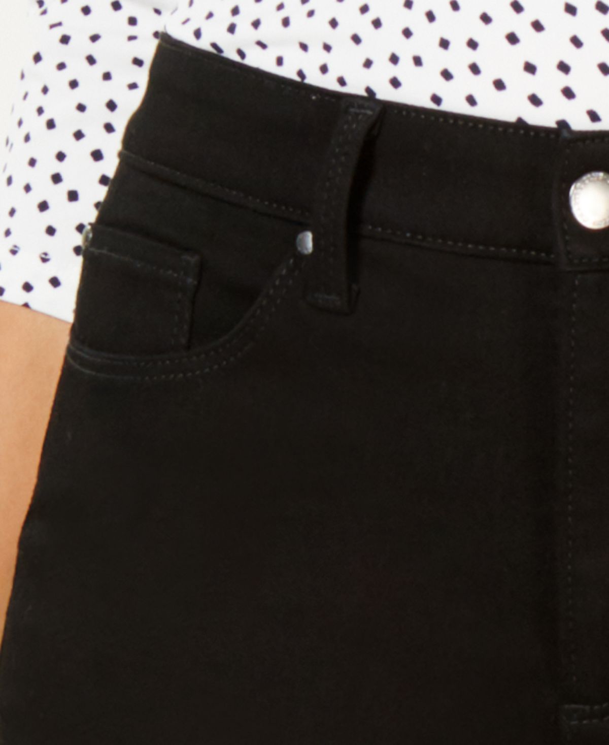 Calça jeans clássica de cintura alta feminina Charter Club, perna reta, preta, tamanho 16