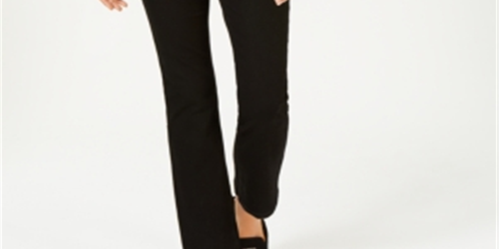 Calça jeans clássica de cintura alta feminina Charter Club, perna reta, preta, tamanho 16