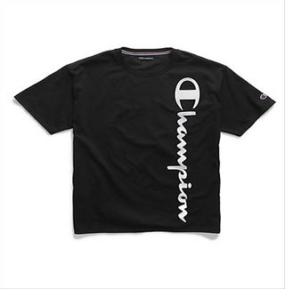 Camiseta de pijama masculina Champion de algodão, preta, tamanho médio