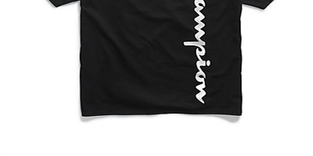 Camiseta de pijama masculina Champion de algodão, preta, tamanho médio