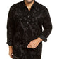 Camisa masculina estampada com estampa paisley grande e alta da INC International Concepts, preta, tamanho 4XLT