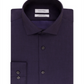 Camisa social Calvin Klein masculina Steel Extra Slim Fit, sem passar, com padrão espinha de peixe, roxa, tamanho 16x34-35
