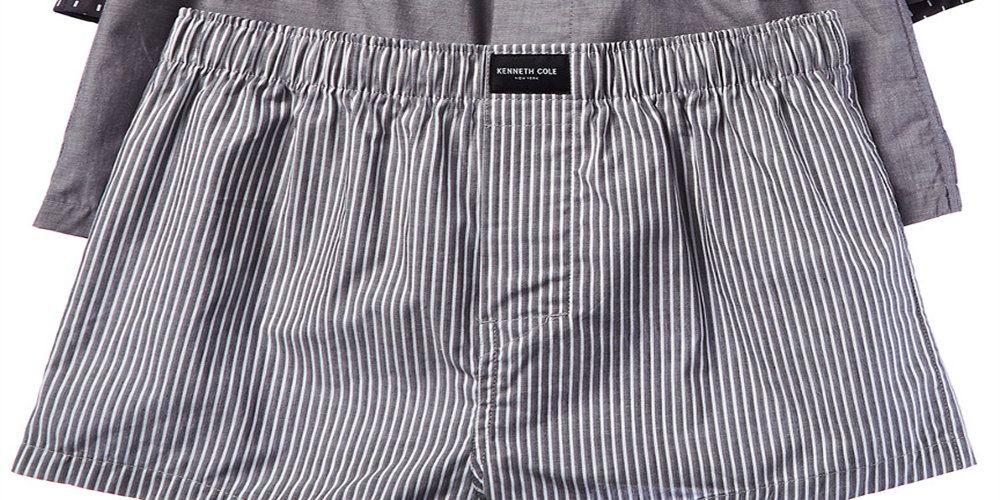 Pacote com 3 boxers Kenneth Cole femininos de algodão, pretos, tamanho G