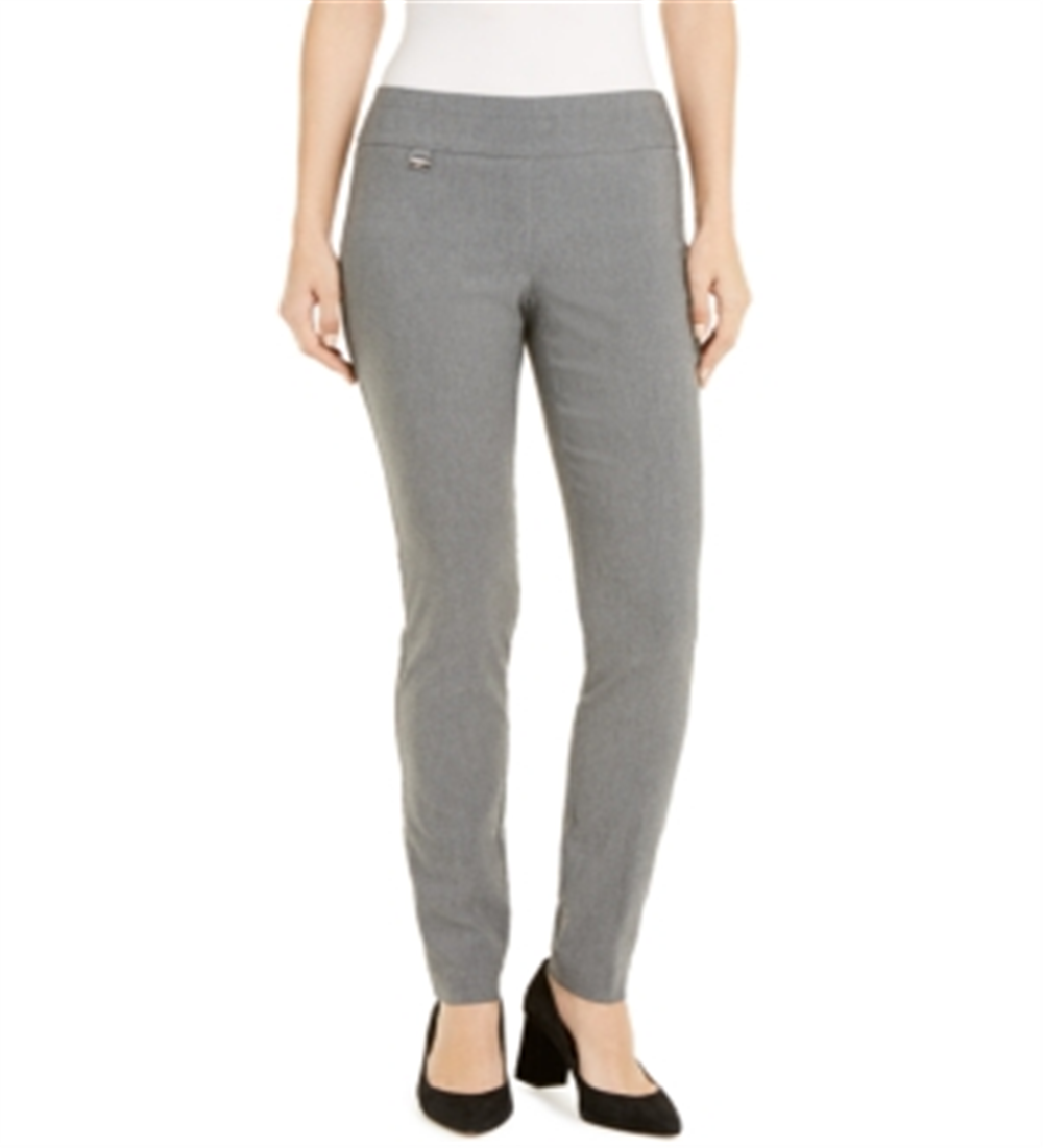 Calça skinny Alfani Curvy Pull-on feminina, cinza, tamanho 16