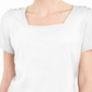 Camiseta feminina Karen Scott de algodão com gola quadrada, branca, tamanho pequeno