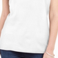 Camiseta feminina Karen Scott de algodão com gola quadrada, branca, tamanho pequeno