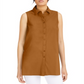 Blusa feminina Alfani sem mangas com botões e gola, bege, tamanho M