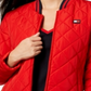Jaqueta bomber acolchoada esportiva feminina Tommy Hilfiger vermelha tamanho pequeno
