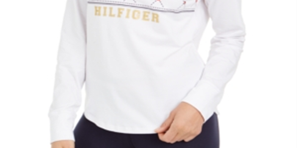 Tommy Hilfiger Sport Argyle Panel Hoodie Feminino Branco Tamanho Grande