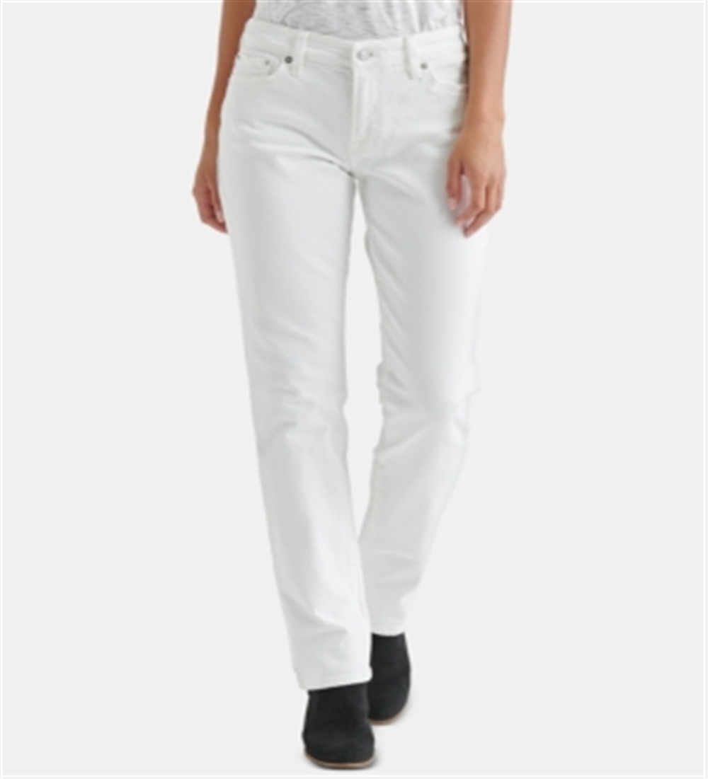 Calça jeans feminina Lucky Brand Sweet Straight Leg, branca, tamanho 26