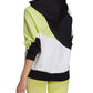 Moletom com capuz Adidas feminino de algodão com blocos de cores, preto, tamanho X-S