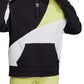 Moletom com capuz Adidas feminino de algodão com blocos de cores, preto, tamanho X-S