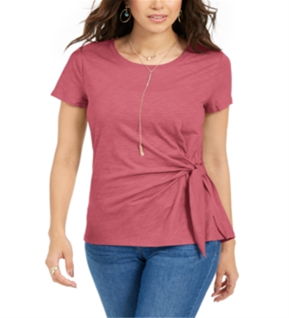 Top feminino com amarração lateral estilo &amp; co, rosa, tamanho médio