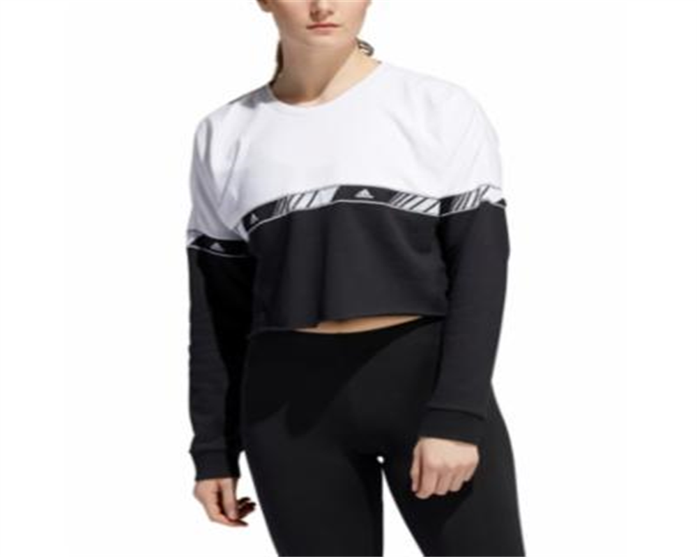 Moletom feminino Adidas Hypersport Moto Cropped, branco, tamanho médio