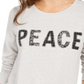 Moletom feminino com estampa Peace Graphic da Style &amp; Co, cinza, tamanho M