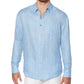 Camisa esportiva texturizada masculina Cubavera manga comprida azul tamanho grande