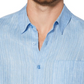 Camisa esportiva texturizada masculina Cubavera manga comprida azul tamanho grande