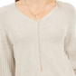 Suéter túnica feminino estilo &amp; co com manga bispo marrom tamanho GG