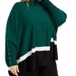 Poncho Alfani Plus Colorblock Feminino Verde Tamanho 4XL
