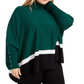 Poncho Alfani Feminino Colorblock Verde Tamanho -2X