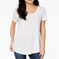 Camiseta feminina de manga curta e gola redonda Maison Jules, branca, tamanho XS