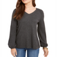 Suéter túnica feminino com manga bispo Style &amp; Co, cinza, tamanho 2XL