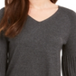 Suéter túnica feminino com manga bispo Style &amp; Co, cinza, tamanho 2XL