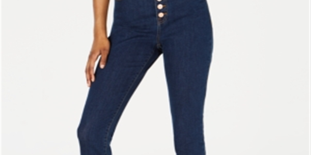 Calça jeans skinny Rewash Junior's de cintura alta com botões, azul, tamanho 11