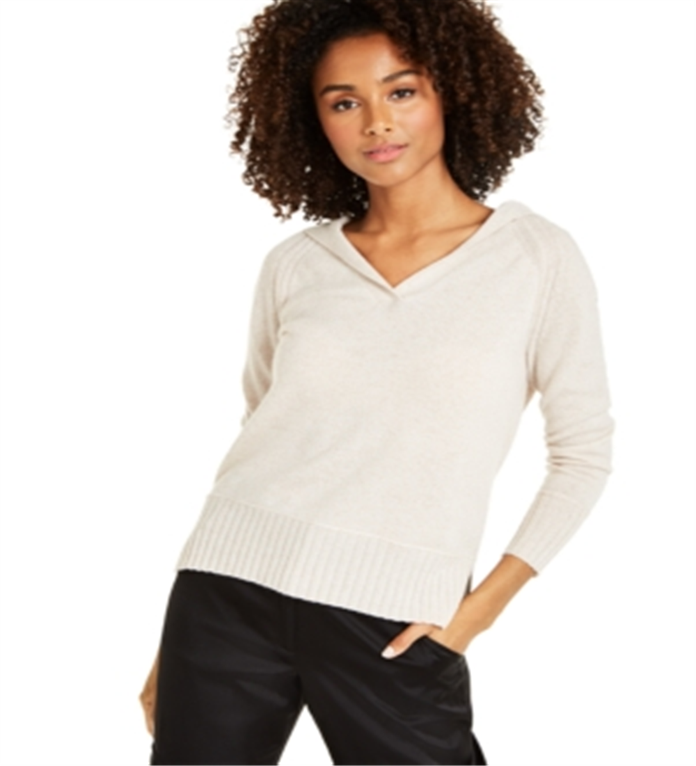 Suéter feminino de cashmere com capuz, tamanho extragrande, marrom, Charter Club