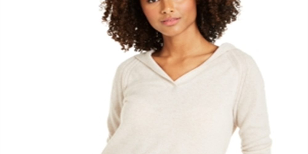 Suéter feminino de cashmere com capuz, tamanho extragrande, marrom, Charter Club