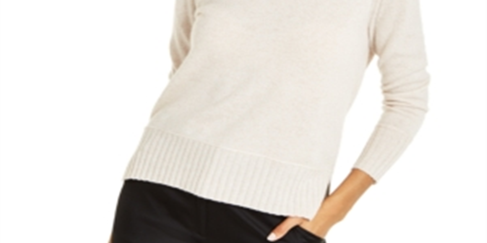 Suéter feminino de cashmere com capuz, tamanho extragrande, marrom, Charter Club