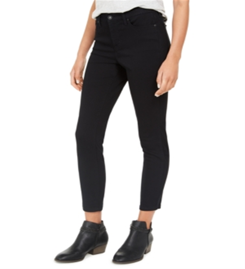 Calça jeans skinny feminina Uptown Raw Hem, preta, tamanho 14, da Style &amp; Co