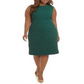 Vestido tubinho com decote em V e manga comprida Nine West Feminino, tamanho 16W, verde