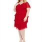 Vestido feminino plus size de chiffon com detalhes brilhantes e frente única, tamanho 18W, da SL Fashions