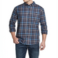 Camisa xadrez de flanela escovada vintage masculina à prova de intempéries, azul, tamanho XXX-G