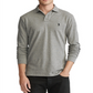 Camisa Ralph Lauren Masculina Manga Longa Grande e Alta, em Malha Sólida, Cinza, Tamanho 2XB