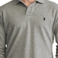 Camisa Ralph Lauren Masculina Manga Longa Grande e Alta, em Malha Sólida, Cinza, Tamanho 2XB