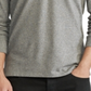 Camisa Ralph Lauren Masculina Manga Longa Grande e Alta, em Malha Sólida, Cinza, Tamanho 2XB