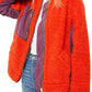Jaqueta feminina Rivington Sherpa Shearling Colorblock, vermelha, tamanho grande
