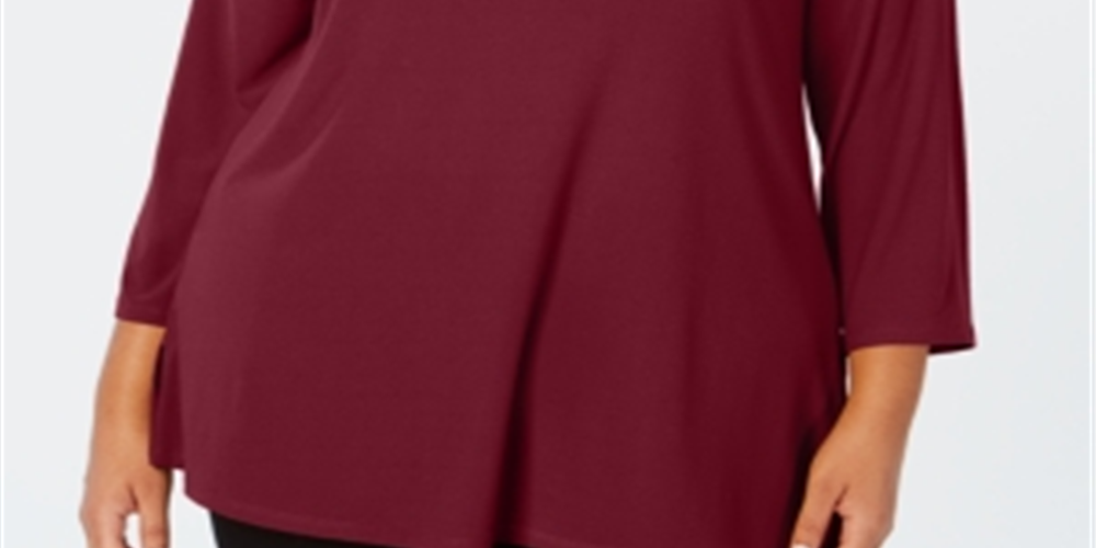 Túnica Alfani Feminina Keyhole Vinho Tamanho 4X