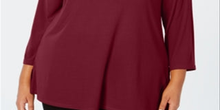 Túnica Alfani Feminina Keyhole Vinho Tamanho 4X