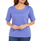 Karen Scott Top Feminino de Algodão com Argola Azul Tamanho M