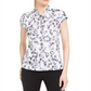 Blusa feminina Karl Lagerfeld com estampa floral e manga curta, branca, tamanho XXS