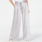 Calça feminina Paper Bag Elegante de perna larga, tamanho 2, prata, da INC International Concepts