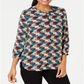 Blusa feminina estampada com pregas nas costas, textura de bolinhas, vermelha, tamanho P