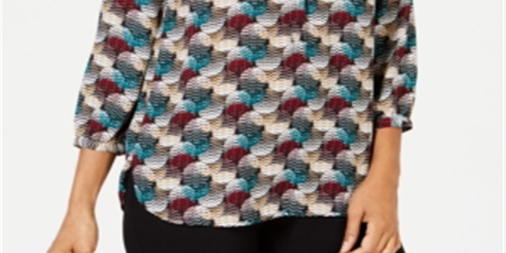 Blusa feminina estampada com pregas nas costas, textura de bolinhas, vermelha, tamanho P