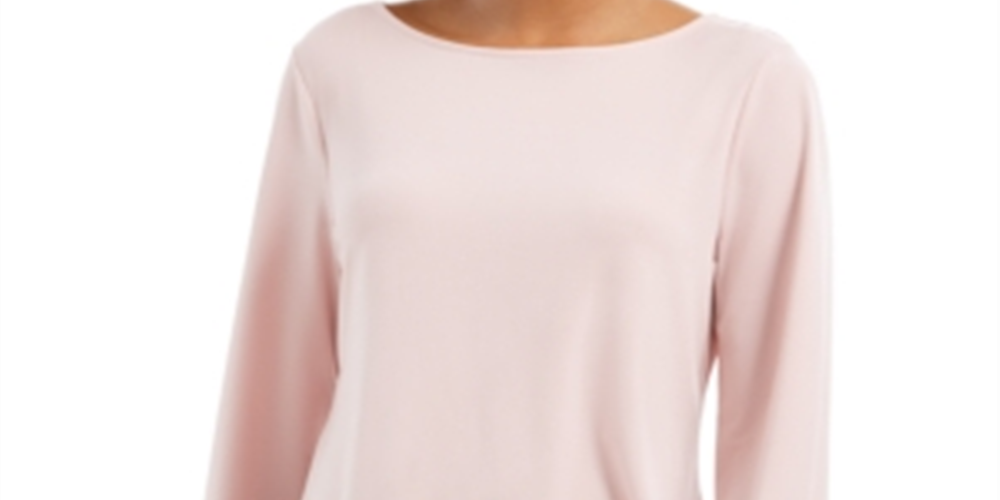 Suéter feminino Charter Club com detalhe de gravata rosa tamanho pequeno